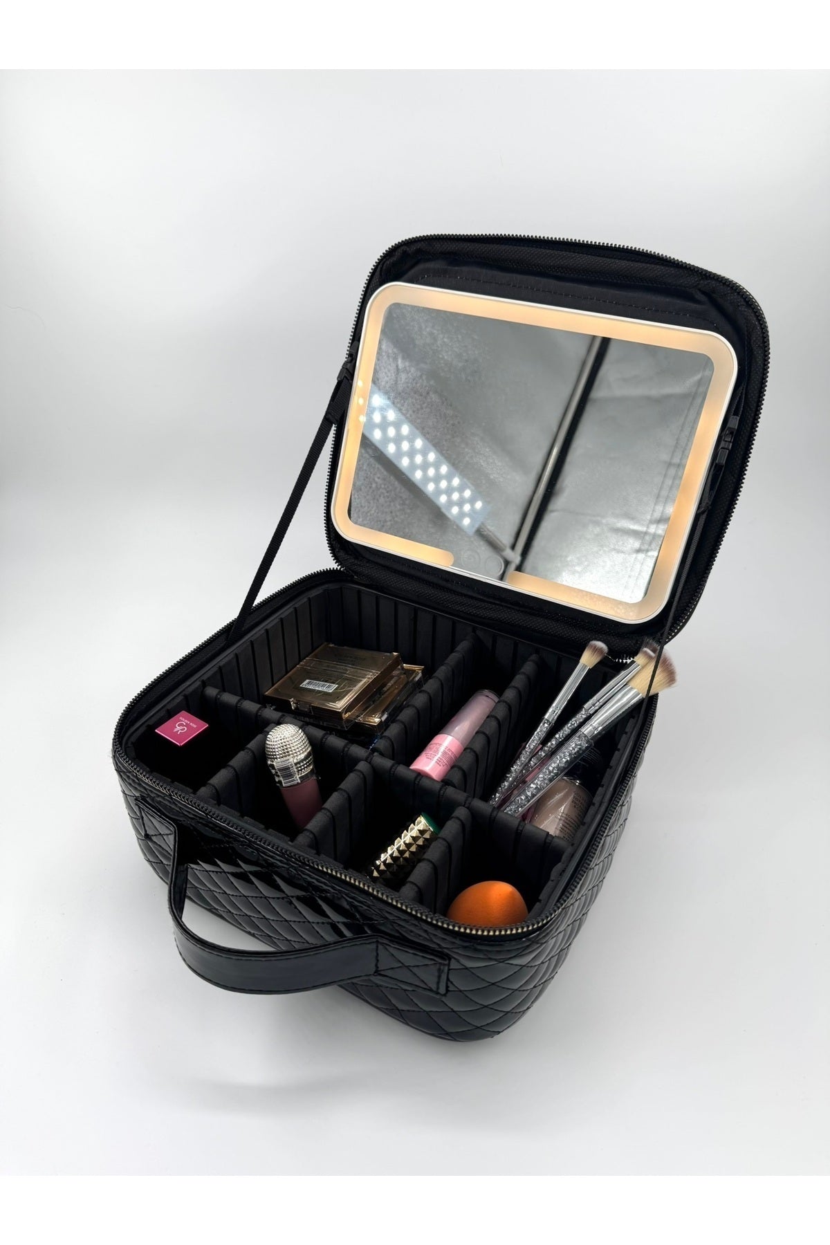 Aynalı Ayarlanabilir Bölmeli, Taşınabilir Makeup Çantası
