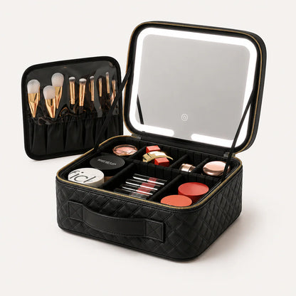Aynalı Ayarlanabilir Bölmeli, Taşınabilir Makeup Çantası